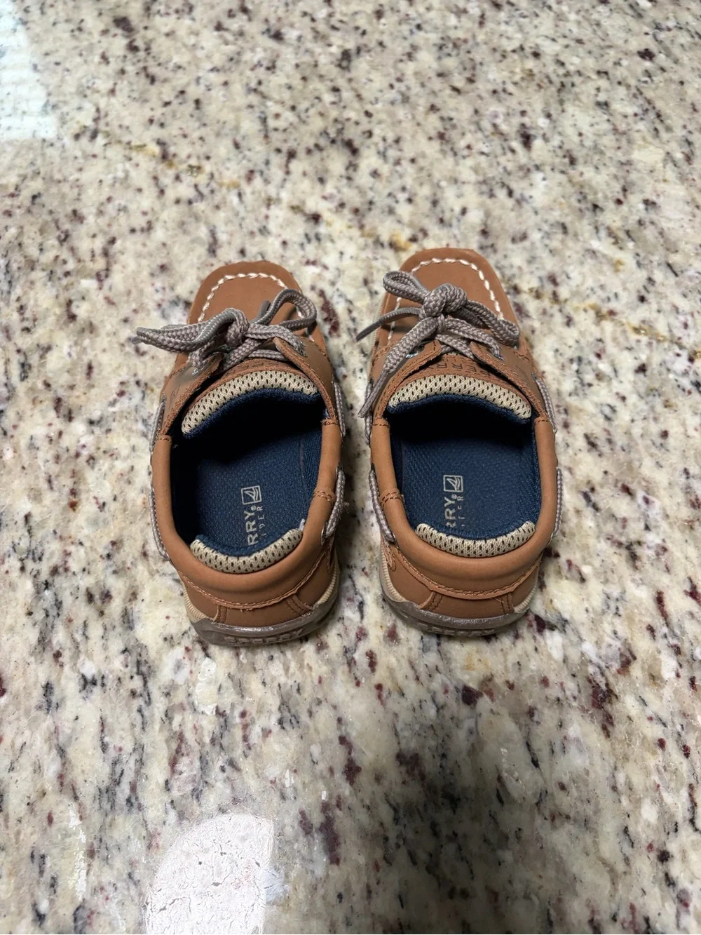 Sperry Tan Toddler Kids Moccasin Boat Shoes with Lace Tie